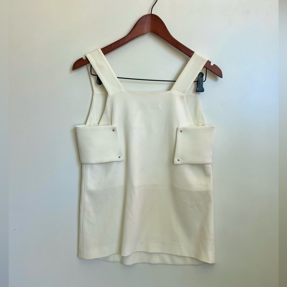 Derek Lam 10 Crosby Women's Sz 4 White Downtown Cut-Out Crepe Tank $455 - Picture 7 of 10